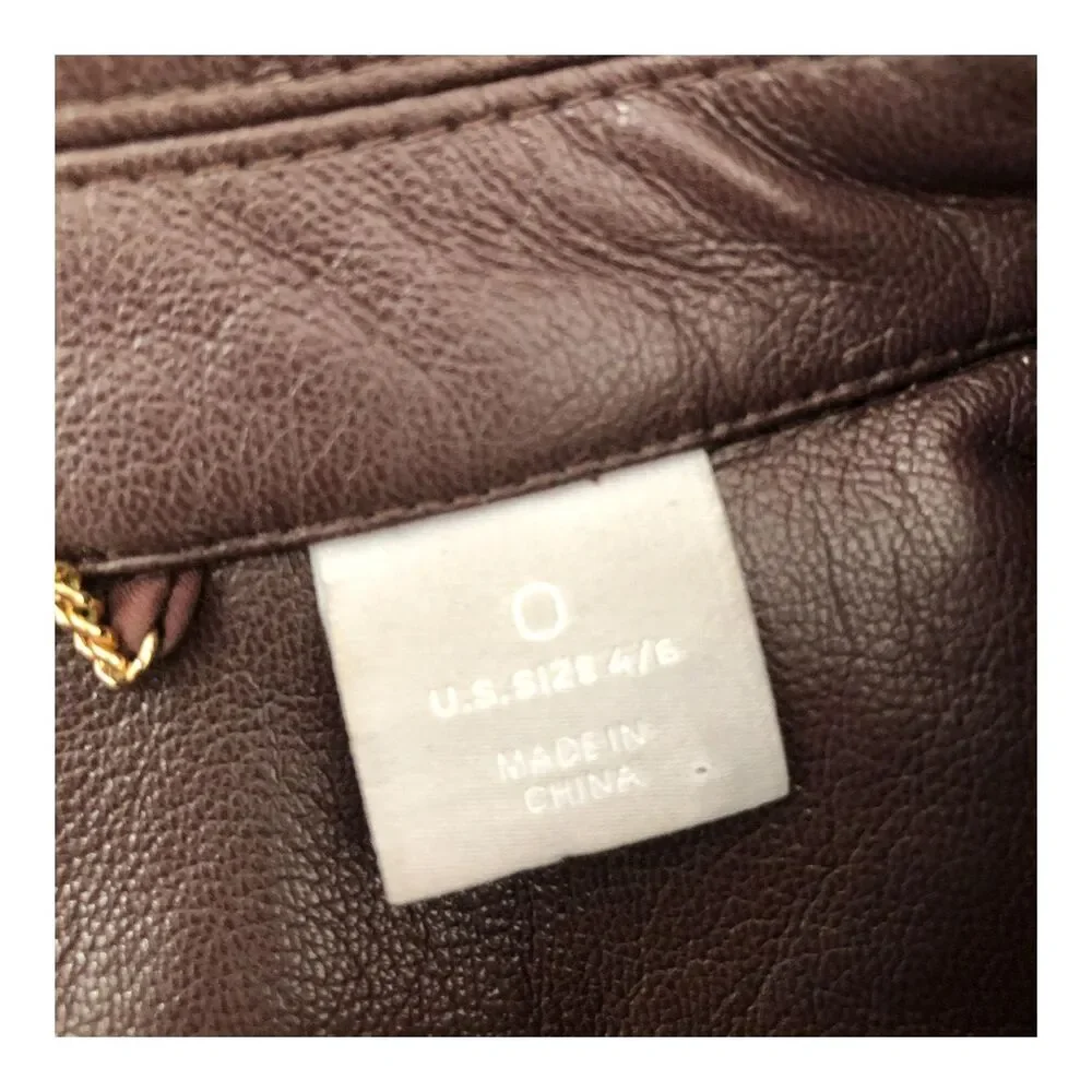 Chico's Chocolate Brown Corpcore Country Western Faux Leather Snap‎ Jacket  S